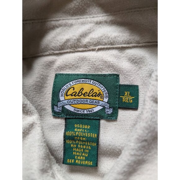Cabelas Mens XL Tan Soft Long Sleeve ButtonUp Fishing Shirt Pockets Outdoor Gear - Picture 4 of 8